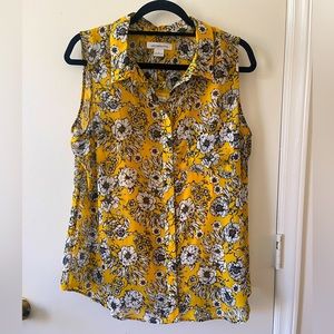 Liz Claiborne Floral Top in Yellow